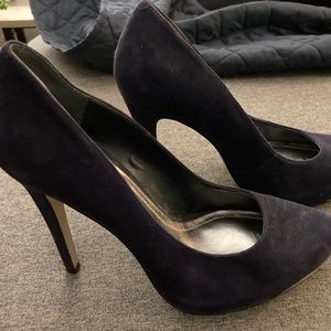 Blue suede high heel